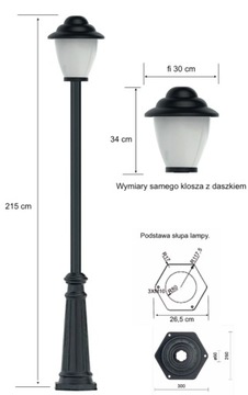 Lampa ogrodowa, lampy ogrodowe,solidne 215 cm