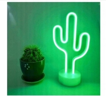 Zielony kaktus Neon Signs LED Lampka nocna USB