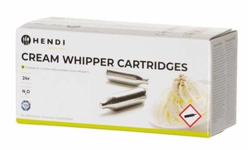 Naboje do bitej śmietany syfonu - 24 sztuki Hendi