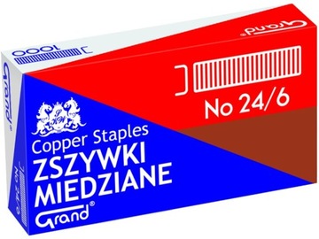 ZSZYWKI BIUROWE GRAND MIEDZIANE ROZMIAR 24/6