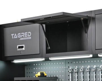 ГАРАЖ МЕБЕЛЬ МАСТЕРСКАЯ СТЕЛЛАЖИ МОДУЛИ 400СМ LED TOP INOX 3D