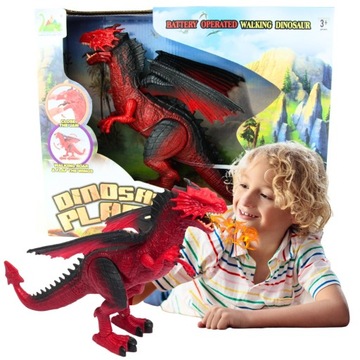 DINOZAUR SMOK INTERAKTYWNY CHODZI ŚWIECI DŹWIĘK