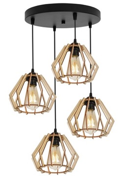 NOWOCZESNA LAMPA WISZĄCA SUFITOWA Z DREWNA LED