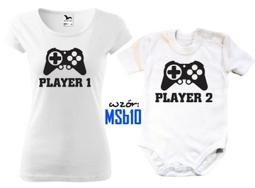 КОМПЛЕКТ: ЖЕНСКАЯ ФУТБОЛКА ДЛЯ МАТЕРИ И БОДИ ДЛЯ СЫНА