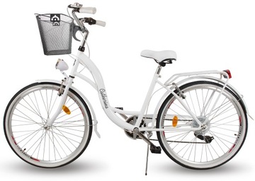 Польский женский городской велосипед, колеса 26 дюймов, легкий лебедь, 7-скоростная Shimano.