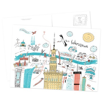 Открытка с Варшавской панорамой