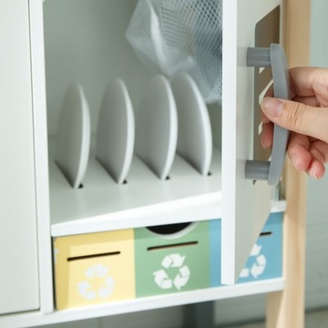 Деревянная интерактивная кухня со стиральной машиной, посудомоечной машиной, меловой доской для детей