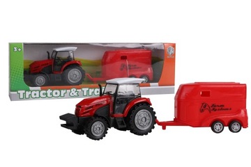 Ciągnik Traktor Pojazd Rolniczy z Przyczepą Metalowy