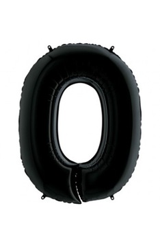 BALON FOLIOWY CYFRA 0 - CZARNA 100CM