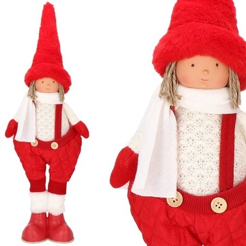 FIGURKA LALKA NA ŚWIĘTA PREZENT POD CHOINKĘ 52cm MIKOŁAJKA STOJĄCA OZDOBA