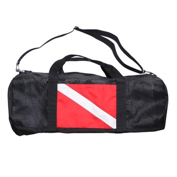 Collapsible mesh gear pouch & shoulder strap for scuba diving