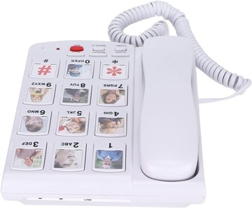 Telefon Stacjonarny, LD-858 Przewodowy Duy Przyci