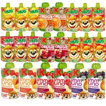 KUBUŚ Mus Owocowy dla Dzieci MIX SMAKÓW ZESTAW Musów 22x100g