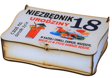 PREZENT NA 18 URODZINY PUDEŁKO NIEZBĘDNIK DREWNIANY PREZENTY UPOMINEK