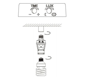 E27 Патрон лампы с датчиком движения в сумерках