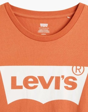 LEVI'S T-SHIRT DAMSKI POMARAŃCZOWY LOGO M SPF