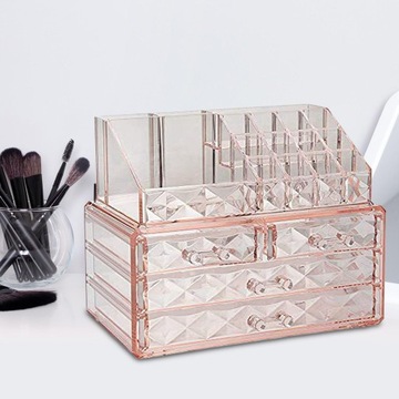 Настольные органайзеры с выдвижными ящиками.Полка для хранения косметики.