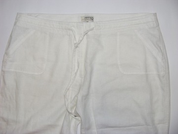 Spodnie damskie lniane UK 18-46 RYBACZKI jasne