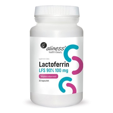 Aliness LAKTOFERYNA Lactoferrin LFS 90% 100 mg 30 kaps Wchłanianie żelaza