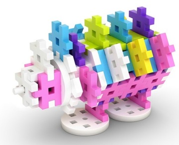 ВАФЕЛЬНЫЕ БЛОКИ MELI CONSTRUCTOR PINK 400 + ЛАСТИК