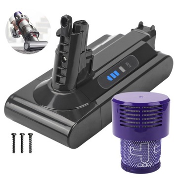 ЗАМЕННАЯ АККУМУЛЯТОРНАЯ БАТАРЕЯ ДЛЯ DYSON V10 6000MAH АККУМУЛЯТОРНАЯ БАТАРЕЯ 25,2 В + PRO ФИЛЬТР