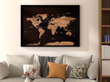 Плакат с картой мира 100х70см.