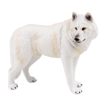 Mini figurki zwierząt symulacyjnych Miniaturowy realistyczny model zwierzęcia Wilk biały