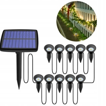 SOLARNA LAMPA LED OGRODOWA TARASOWA KOMPLET 10LED