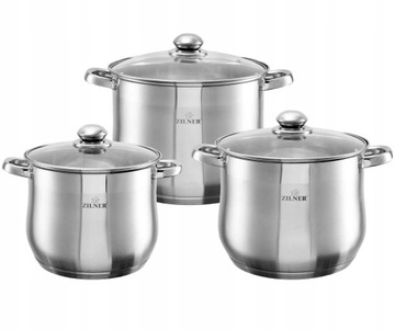 Zestaw garnków Gastronomiczne 7,9,11L STOCK POT 6E ZILNER 7350