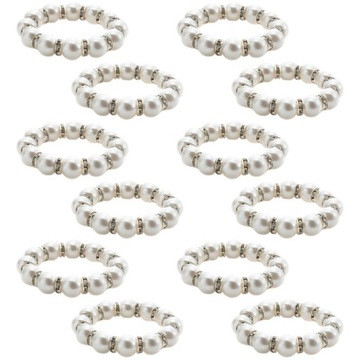 12 шт. КОЛЬЦА ДЛЯ САЛФЕТОК ЖЕМЧУЖНЫЕ ПОДСТАВКИ ДЛЯ САЛФЕТОК ЖЕМЧУЖНЫЕ