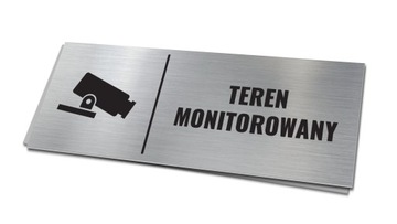 TABLICZKA TEREN MONITOROWANY 20x7,5 ALUMINIOWA ZNAK TEREN MONITOROWANY