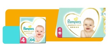 PIELUCHY PAMPERS PREMIUM CARE ROZM. 4 MEGABOX 104 SZT