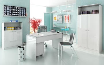 BIURKO DO MANICURE BIAŁY/SREBRNY AKRYL POŁ. 130x61