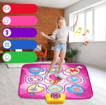 ТАНЦЕВАЛЬНЫЙ КОВР ДЕТСКАЯ МУЗЫКА НАВЫКИ ИГРА КЛАВИАТУРА ТАНЦЕВАЛЬНАЯ МУЗЫКА