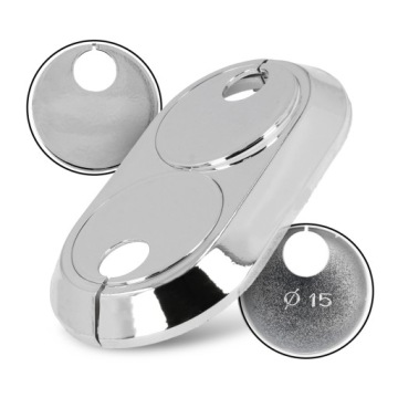 РОЗЕТКА МАСКИРОВАННАЯ РОЗЕТКА Трубы 15 мм ХРОМ ДВОЙНАЯ Решетка разъемная