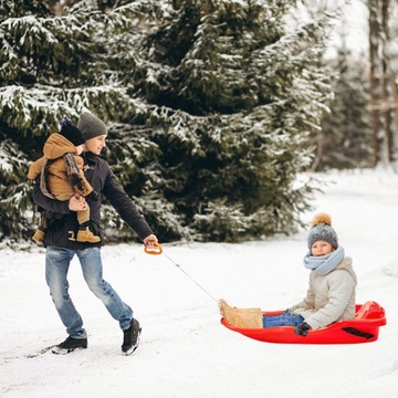 ДЕТСКИЕ САНКИ С ТОРМОЗОМ ПЛАСТИКОВАЯ ГОРКА SKIPPER RED