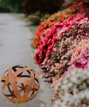 Стильное украшение для сада в виде шара из металла, террасный садовый вазон 20см, качественный