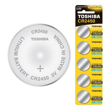 5x Bateria Litowa TOSHIBA DL CR 2450 3V JAPOŃSKA