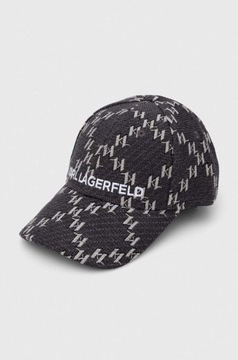 Karl Lagerfeld czapka z daszkiem kolor szary wzorzysta 236W3408