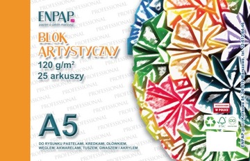 BLOK FAKTUROWANY A5 12G PASTELE, OŁÓWEK, WĘGIEL