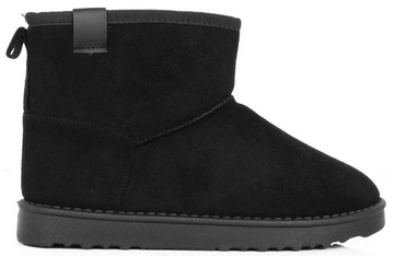 7898 CZARNE OCIEPLANE BOTKI ŚNIEGOWCE FUTERKO CIEPŁE KOZAKI ZIMOWE 39