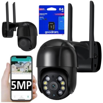 Venkovní Otočná Ip Kamera WiFi Zoom 5MP Černá
