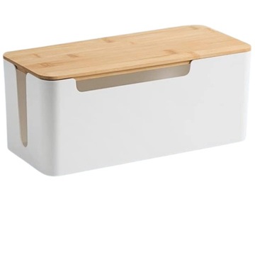 1x Pudełko Pojemnik organizer na kable listwę 24cm/12cm/13cm Białe