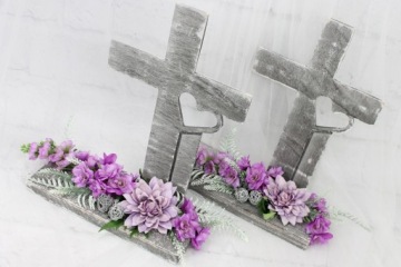 Крест для кладбищенского букета Могильный головной убор ОРАНЖЕВЫЙ