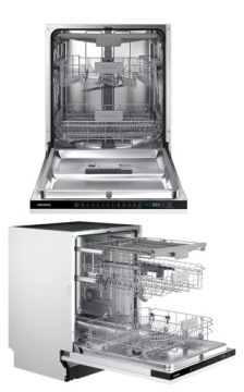 Встраиваемый гарнитур Samsung BLACK GLASS BESPOKE с отдельно стоящим холодильником