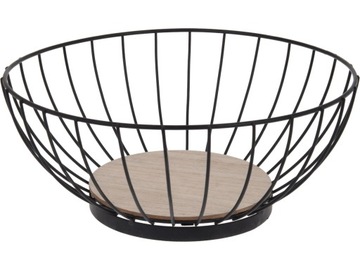 METALOWY KOSZYK MISA na owoce warzywa 28x12 CZARNA