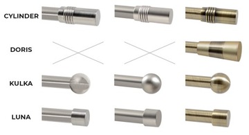 Karnisz metalowy podwójny 16 mm 360 cm z kółkami