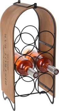 STOJAK NA WINO W STYLU LOFT NA 6 BUTELEK h-49 cm