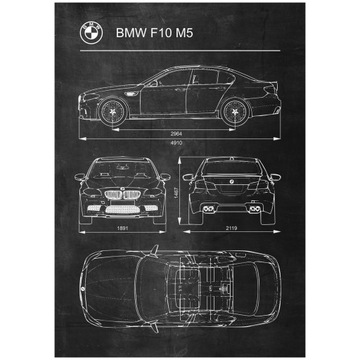 Plakat BMW F10 M5 Retro Patent