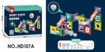 МАГНИТНЫЕ КОНСТРУКЦИОННЫЕ БЛОКИ СВЕТЯЩАЯСЯ ДОРОЖКА 40 шт.